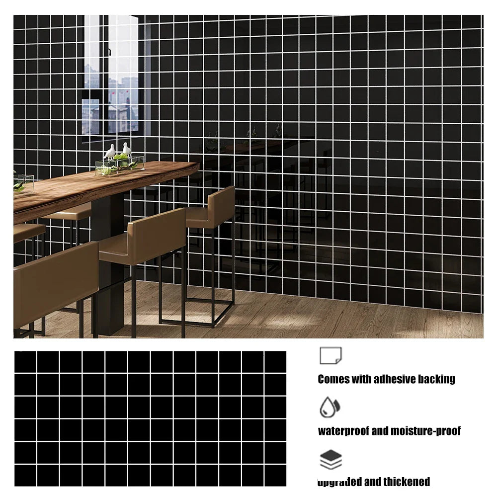 Peel & Stick Tile Wallpaper – Waterproof PVC Kitchen Sticker