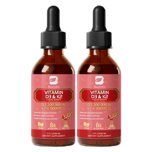 Vitamin D3 & K2 Liquid Drops 60ml – Bone, Immune & Heart Health Vitamin Supplement Peaceful Pleasures Health and Wellness
