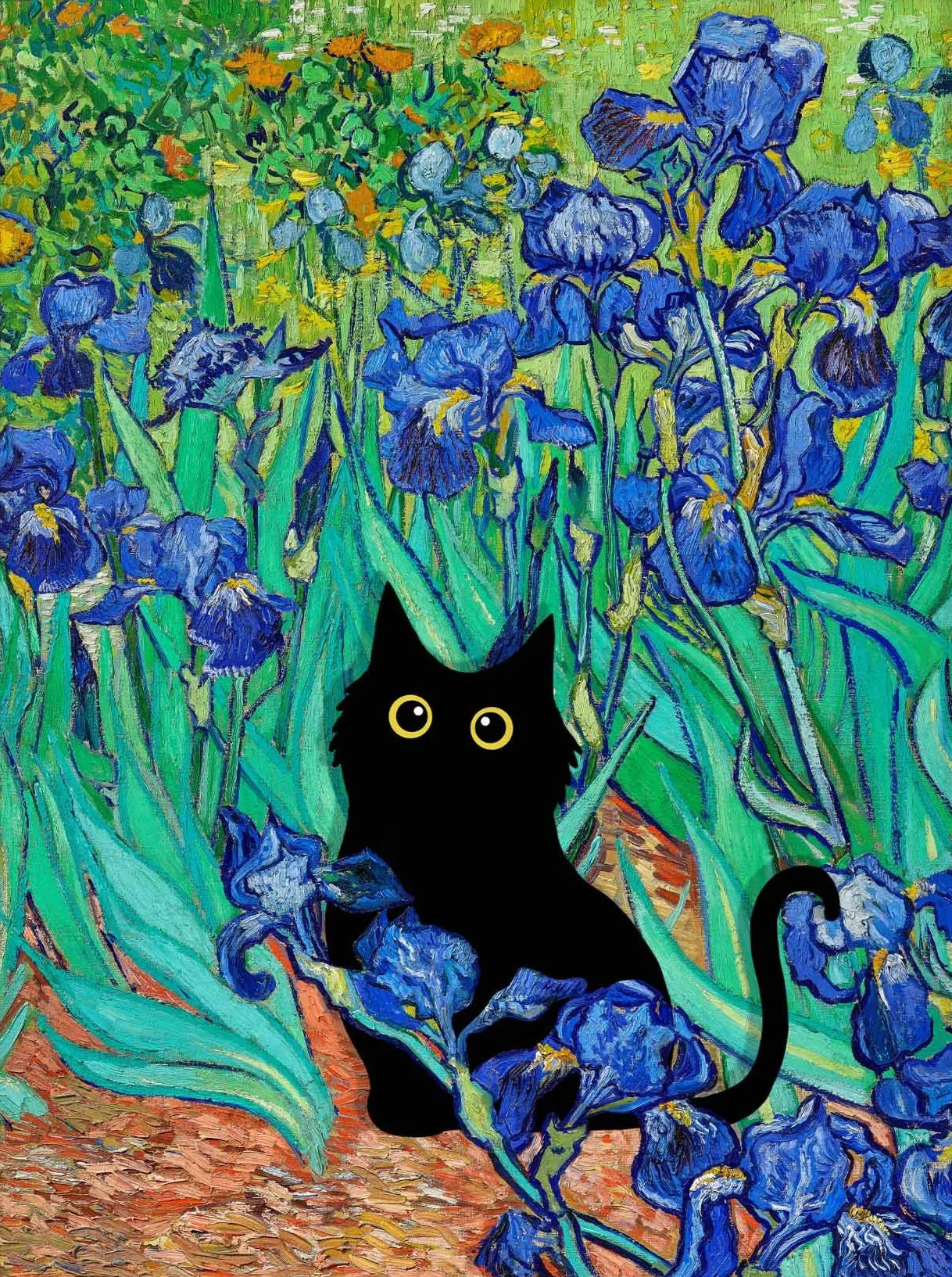 Monet Black Cat Lotus Pond Canvas Print | Wall Art Decor