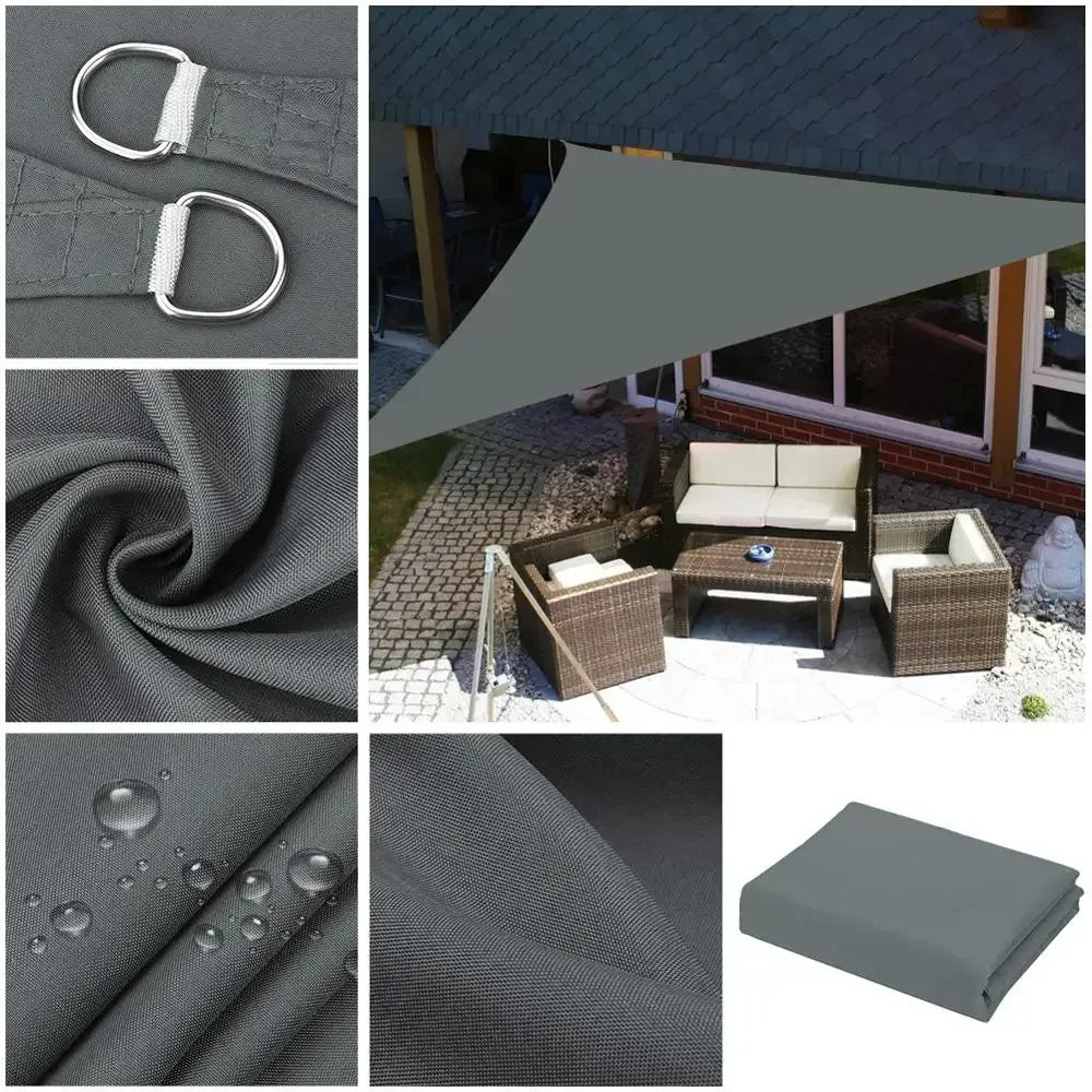 Triangle Shade Sail UPF50+ 98% UV Block Water-Resistant Canopy
