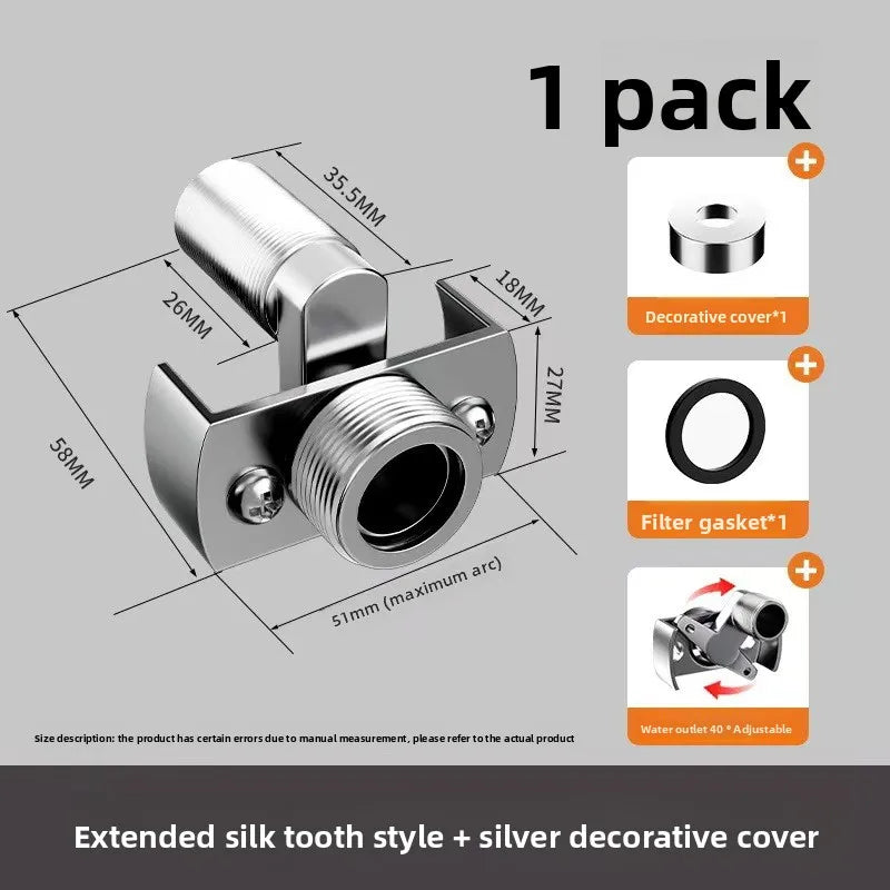 360° Adjustable Eccentric Faucet Corner Tap Adapter | Kitchen