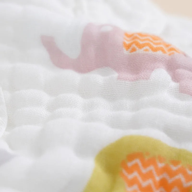 Baby 6-Layer Gauze Cotton Face Towel | Cartoon Handkerchief