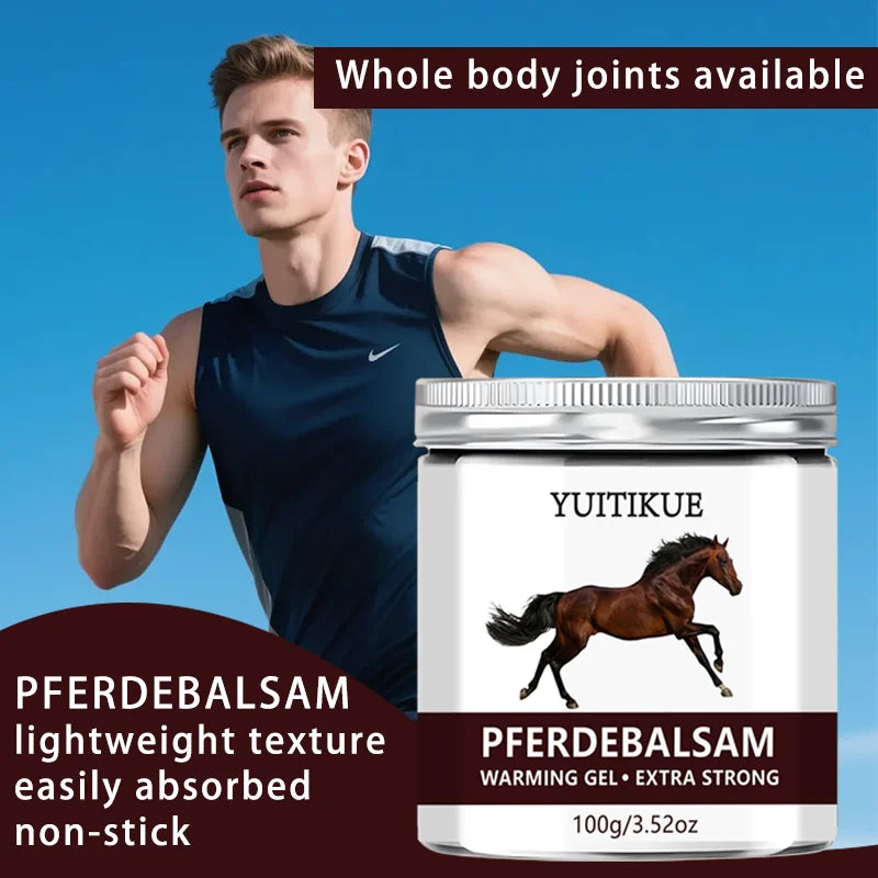 YUlTlKUE Pferdebalsam Warming Gel Extra Strong Muscle Comfort Body Care Warming Relief Balm 100g Peaceful Pleasures Health and Wellness