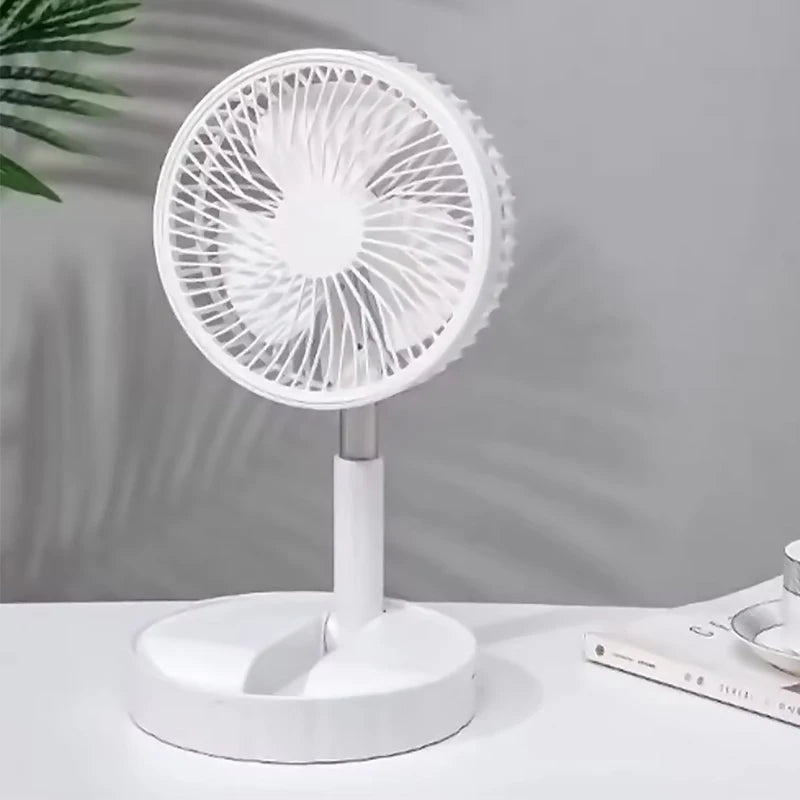 Foldable Table Fan Rechargeable Mini Folding Fan Cooling Portable Mini Electric Fan with 3 Speeds and Large Rechargeable Battery Peaceful Pleasures Health and Wellness