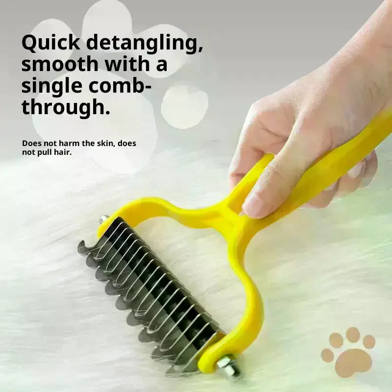 Double-Sided Pet Dematting Comb | Stainless Steel Knot Remover