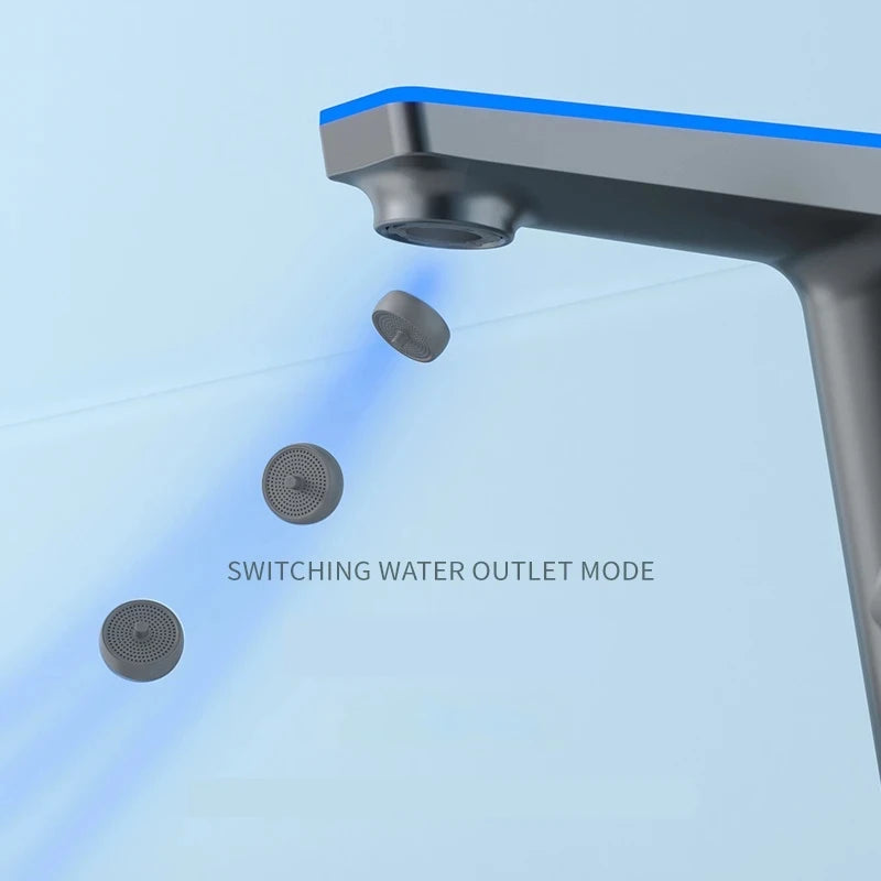 LED Temperature Display Basin Faucet | Single Hole Sink Mixer