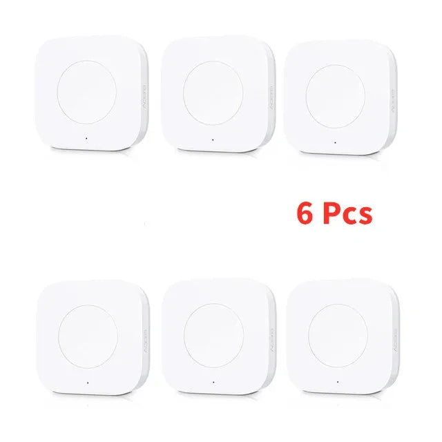 Original Aqara Wireless Mini Switch Zigbee Sensor One Key Control Button Smart Remote Control Home Automation for Homekit MiHome Peaceful Pleasures Health and Wellness 6 pcs sensor