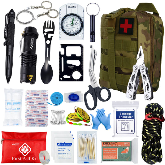 Tactical First Aid Kit In The Car Acessories Survival Kits Camping Equipments Survival Bag Self-defense EDC Pouch ifak Peaceful Pleasures Health and Wellness