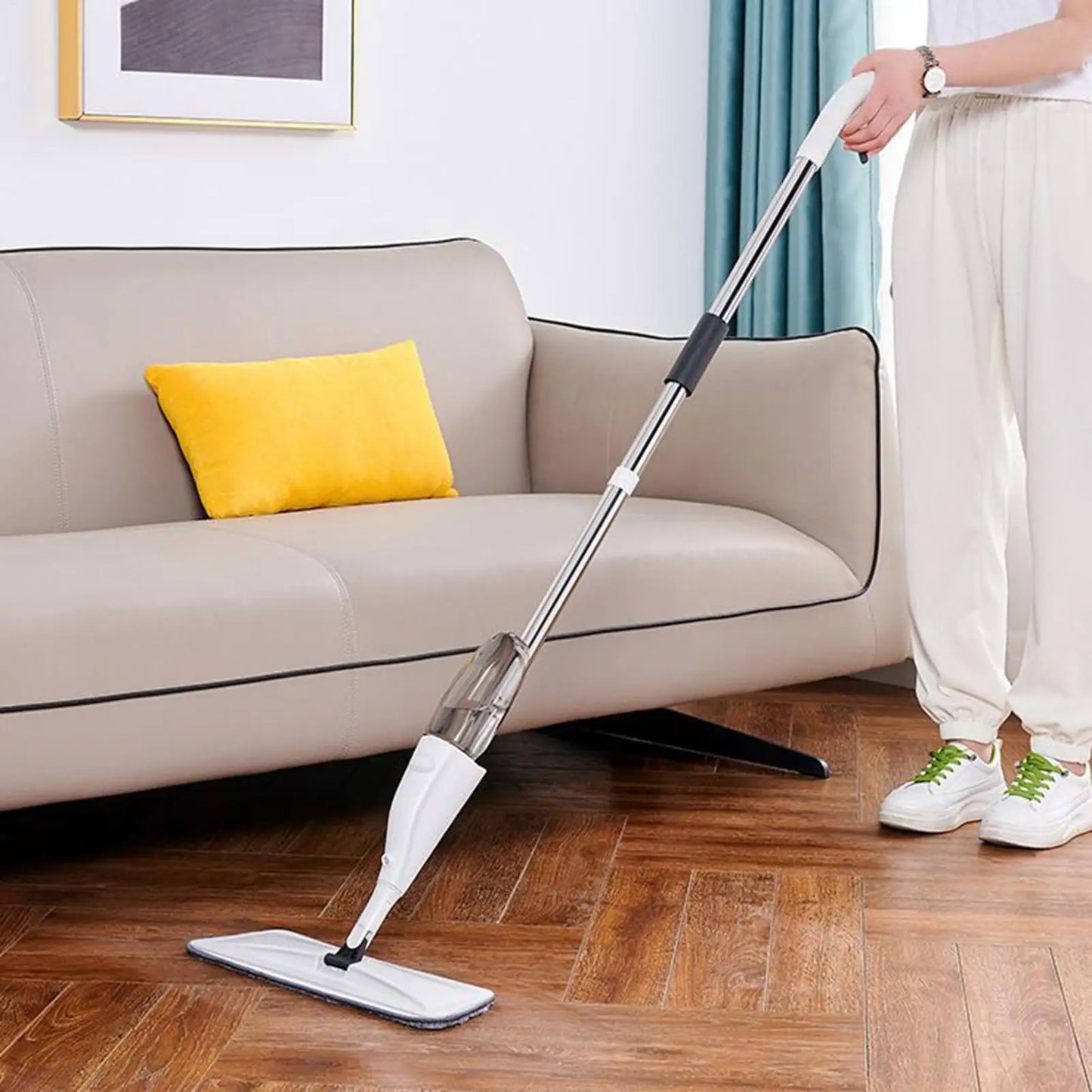 Wet Mop Spray Cleaning Supplies With Refillable Bottle Spray Easy Mop With Washable Pad For Home Kitchen Living Room Apartment Peaceful Pleasures Health and Wellness