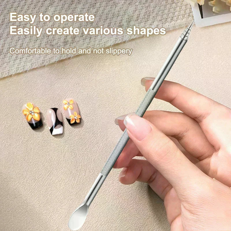 Double-ended Nail Art Carved Pen 12.5cm Multi-Function Mix Gel Polish Nail Builder Pen DIY 3D Carving Flower Sculpture Brush Peaceful Pleasures Health and Wellness