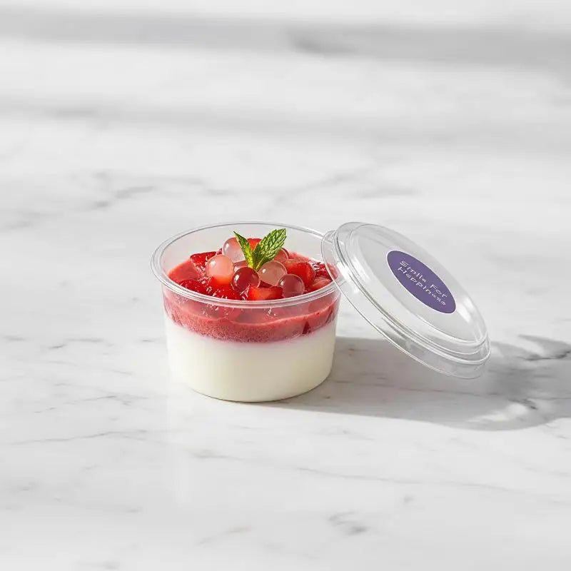 50-Pack 150ml Clear Disposable Dessert Cups with Lids