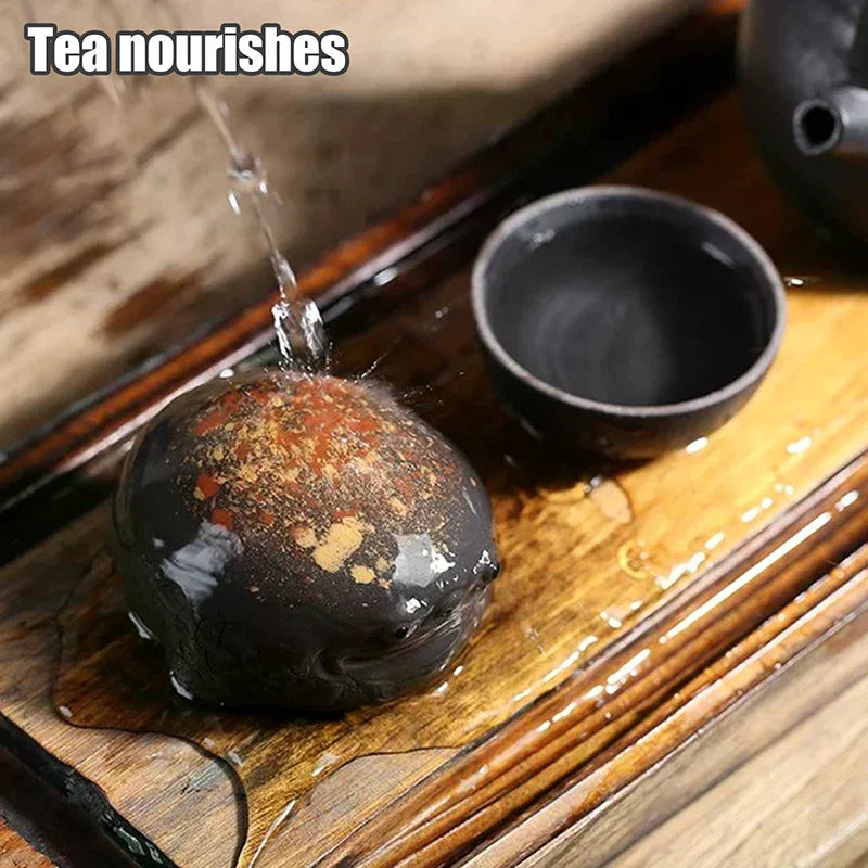 Handmade Three-Legged Toad Purple Clay Tea Pet Figurine