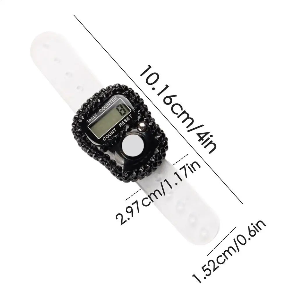 1Pcs Finger Clickers For Counting LCD Display Number Clicker Counter LCD Screen Number Tracking Record Ring Clicker Maker Peaceful Pleasures Health and Wellness Black