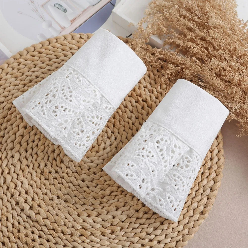 Women's Detachable Lace Arm Sleeves – Floral Embroidery Cuffs