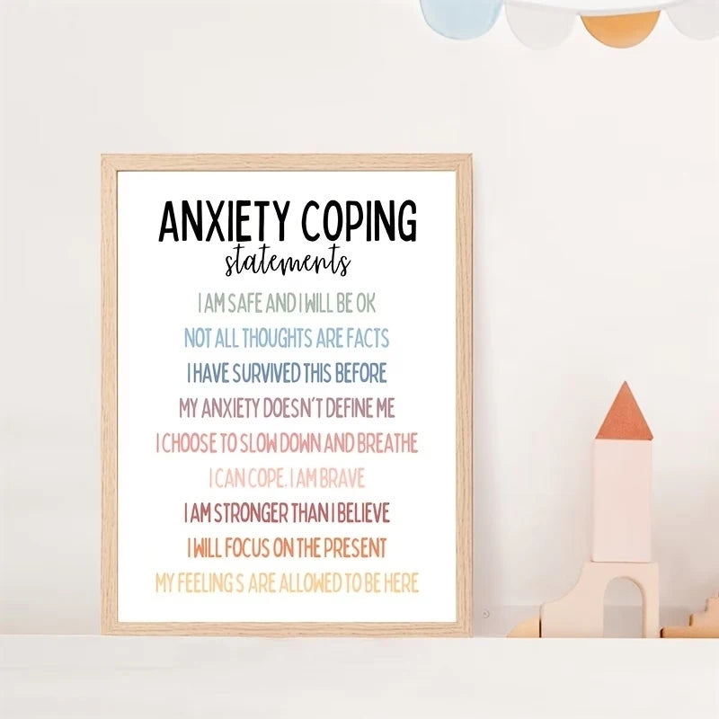 Christian Anxiety Relief Quotes Canvas Wall Art | Calm & Focused