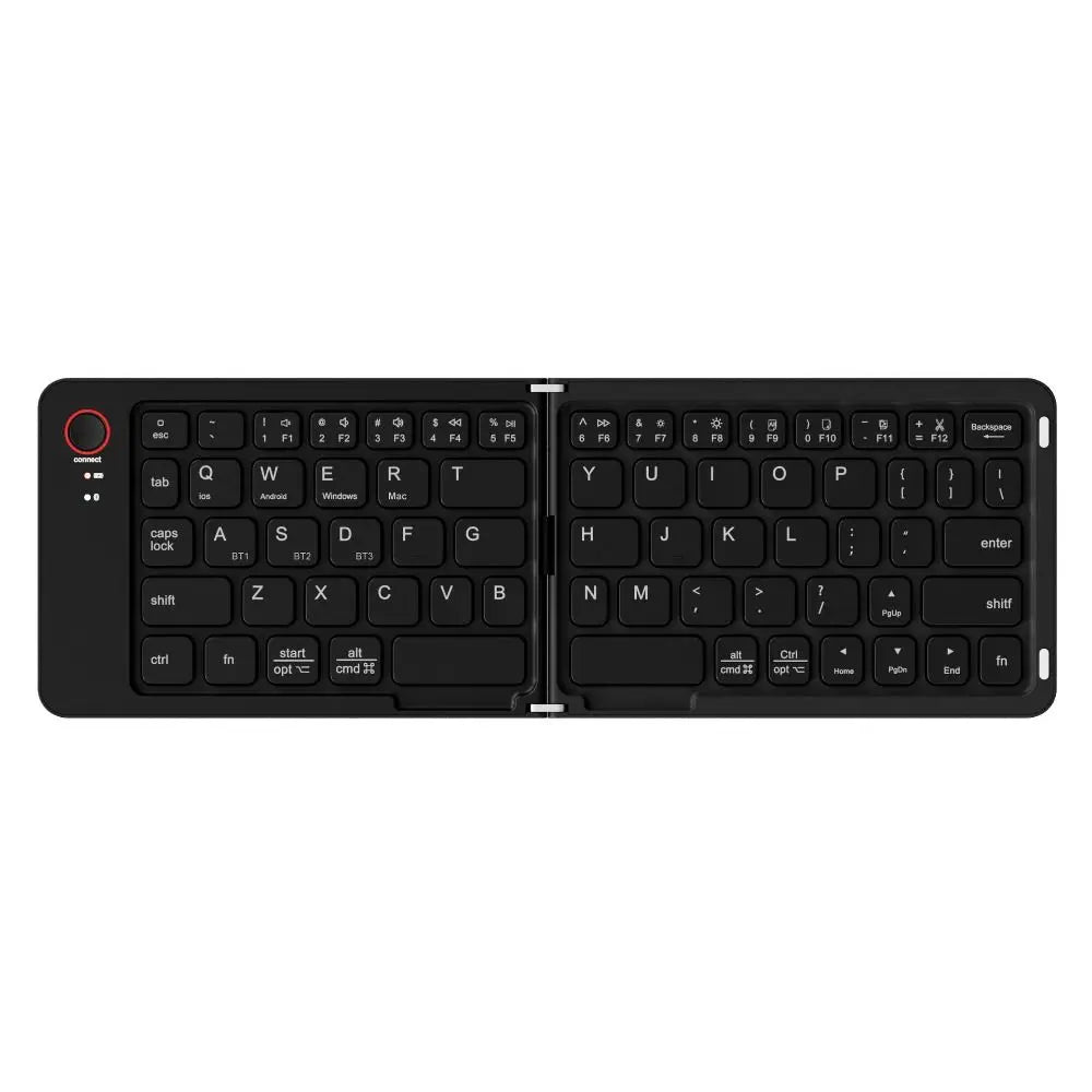 Lightweight Bluetooth Folding Keyboard Rechargeable Ultra-thin Wireless Notebook Keyboard Comfortable Colorful Peaceful Pleasures Health and Wellness black
