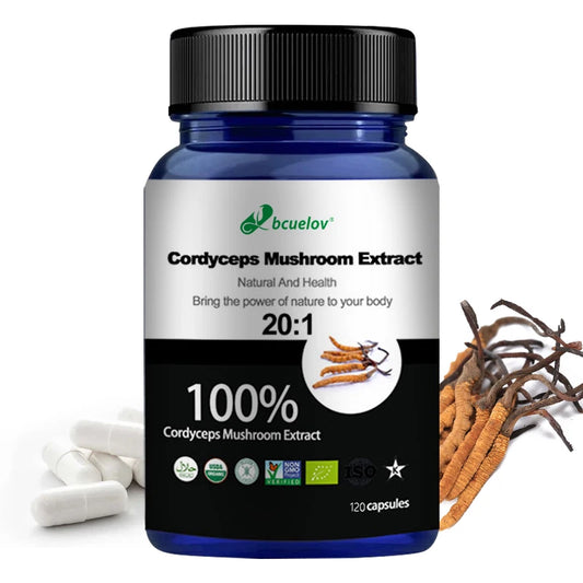Pure Cordyceps Mushroom Extract – Energy & Immune Support Capsules Herbal Supplement Peaceful Pleasures Health and Wellness