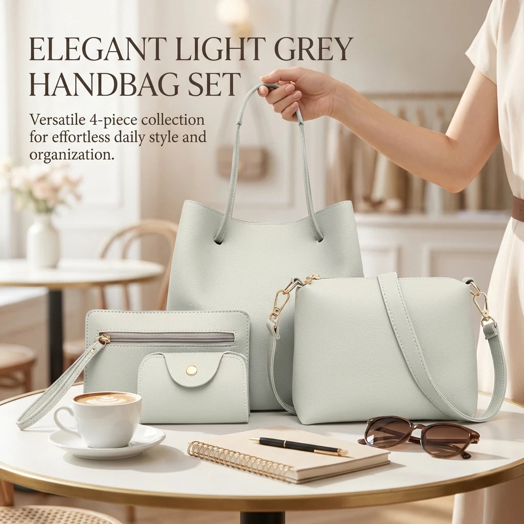 Matching Mother and Daughter Bag Set 4 Pcs Solid Color Shoulder Crossbody Bag for Women European Style Tote Handbag Peaceful Pleasures Health and Wellness