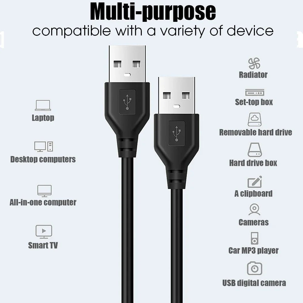USB 2.0 A Male to A Male Cable 0.5m 1m 1.5m | Data & Charge