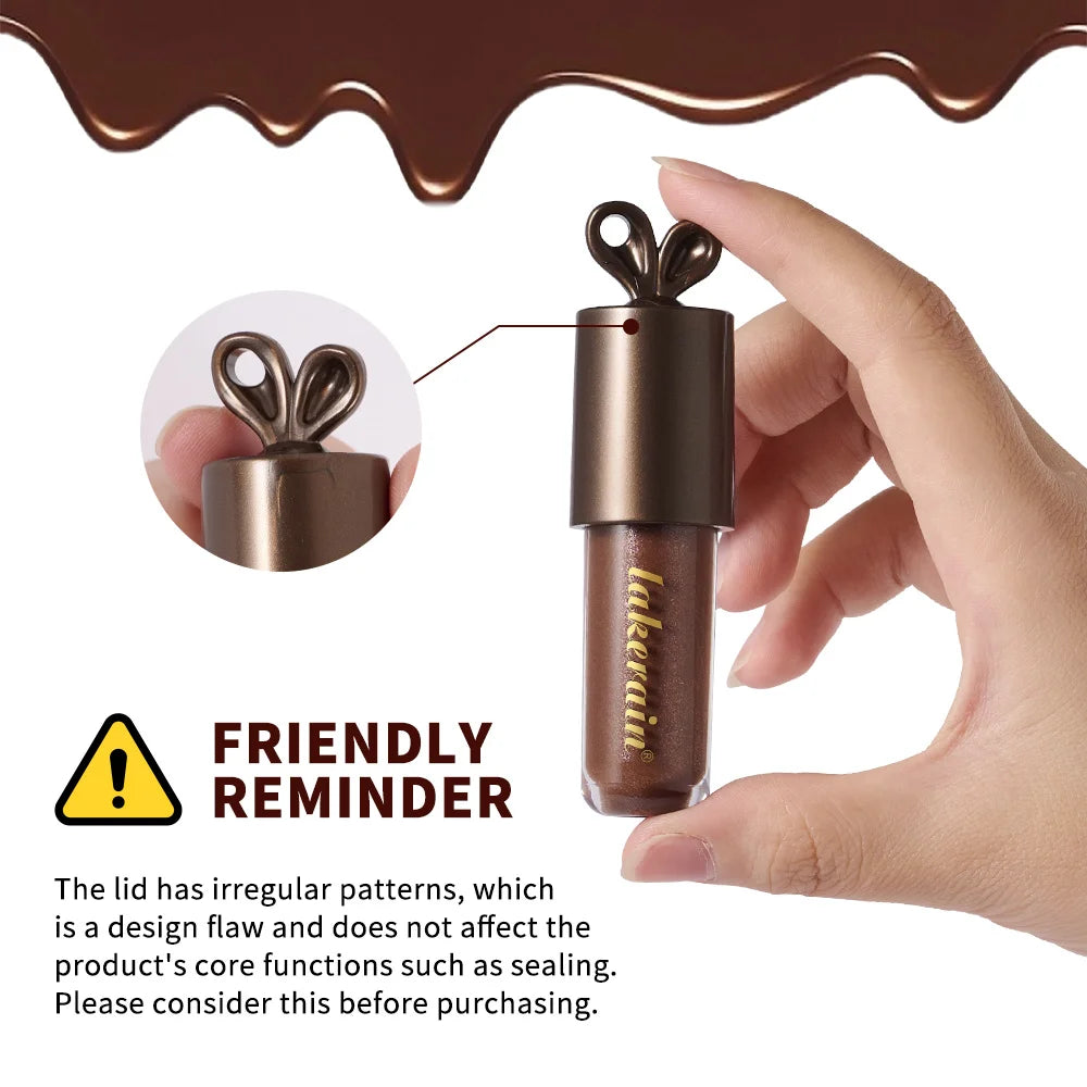 Lakerain Chocolate Rabbit Lip Gloss Mirror Effect Moisturizing Smooth Non-Sticky Long Lasting Hydration Lippy Bunny Lipstick Peaceful Pleasures Health and Wellness
