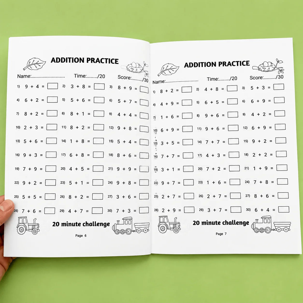 Daily Beginner Addition Subtraction Math Workbook 64 Pages Basic