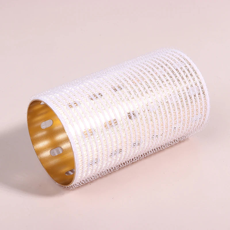 Color Aluminum Core Self-adhesive Hair Roll 5*9cm Pure Nylon Hook And Loop Roller Self Grip Styling Hot Thermal Volume Curler Peaceful Pleasures Health and Wellness Beige Beige