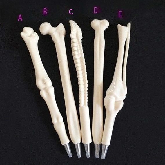 Bone Ballpoint Pen, Novelty Skeleton Ballpoint Pens, Beige Bone Shape Pens for School Office Halloween Birthday Party Peaceful Pleasures Health and Wellness black 5pcs
