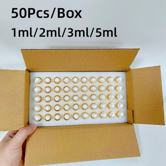 50pcs 1ml/2ml/3ml/5ml Box Clear Mini Glass Dropper Bottles Small with Glass Eye Dropper for Essential Oils Sample Traveling Peaceful Pleasures Health and Wellness