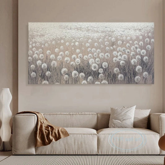Living Room Sofa Bedroom Decoration Salon Handmade Oil Painting Abstract Edelweiss Art Canvas Wall Poster Home Mural Horizontal Peaceful Pleasures Health and Wellness