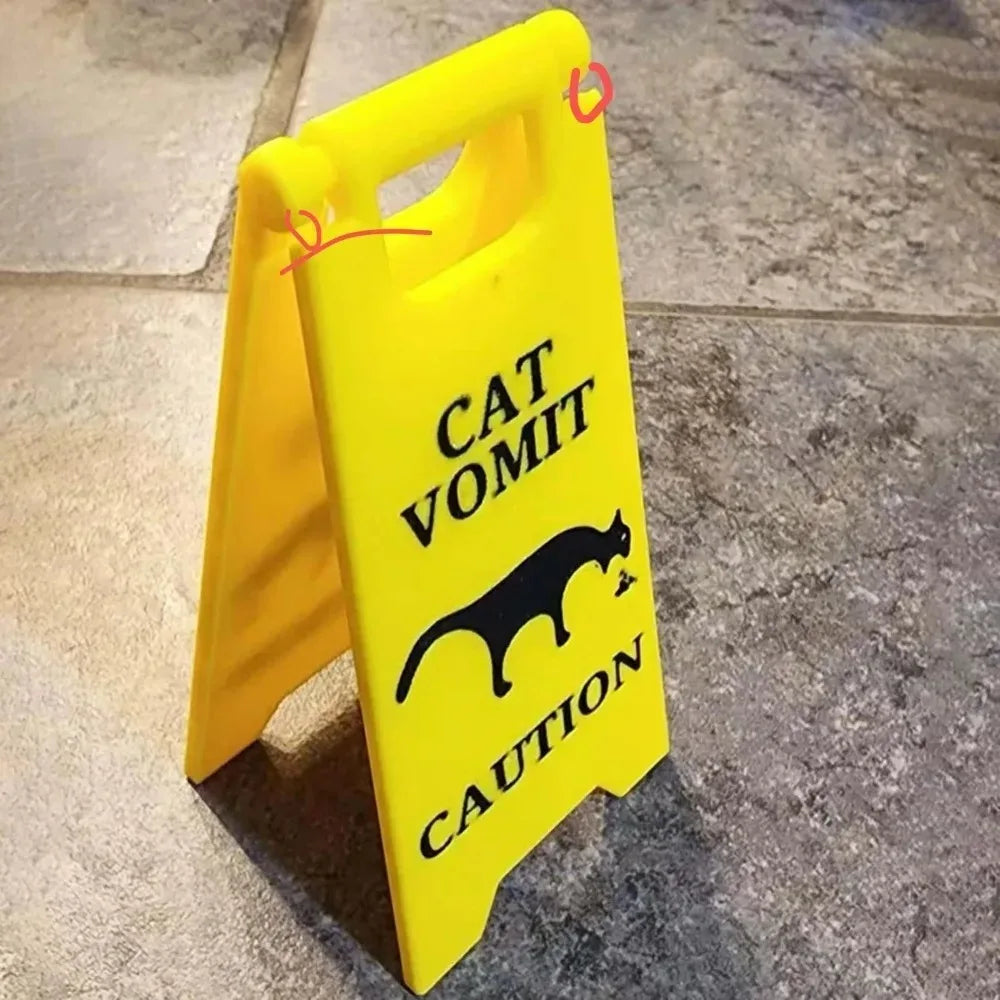 Funny Pet Vomiting Warning Sign | Cat Dog Novelty Plaque