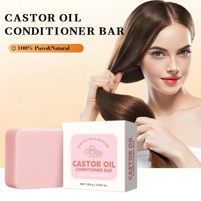 Castor Oil Conditioner Soap Bar,Moisturizing Nourishing Solid Shampoo,Strengthen Hair Roots Care,For Dry Frizzy Damaged Hair Peaceful Pleasures Health and Wellness