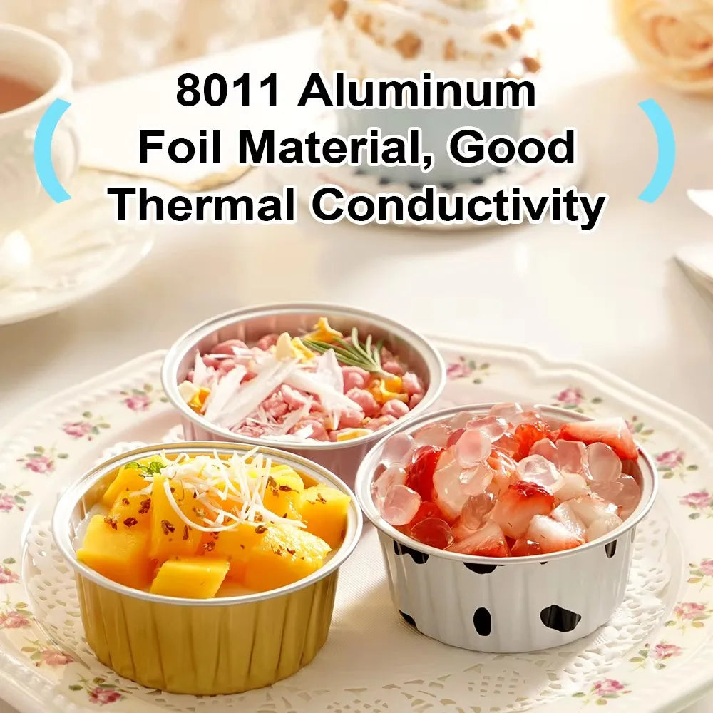 10pcs Gifts Reusable Aluminum Foil Tin Cup Cake Tool Small Baking Tinfoil Box Round Tray Tinfoil Cups Peaceful Pleasures Health and Wellness