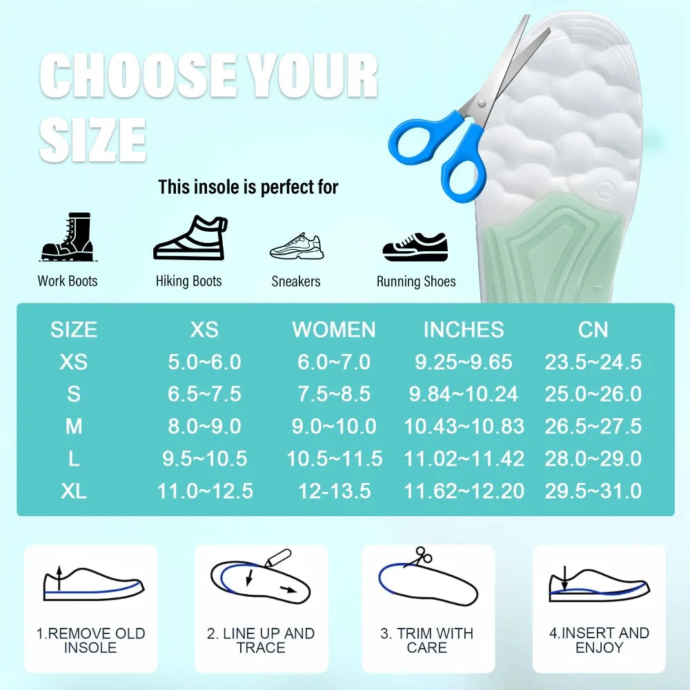 Foaming Plantar Fasciitis Insoles Arch Support for Men Women, Shock Absorption & Lightweight Relief for Flat Feet Sports Casual Peaceful Pleasures Health and Wellness