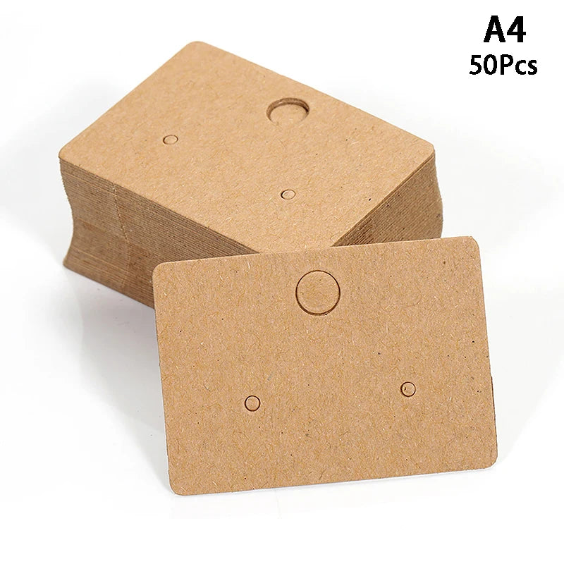 50pcs Round Kraft Paper Earring Display Cards | Jewelry Hanging Tags