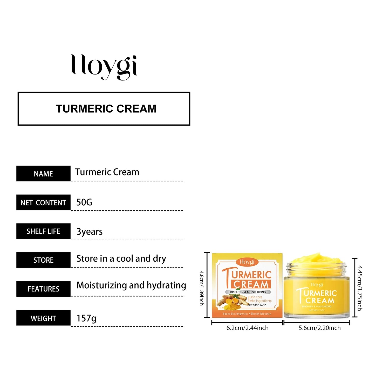 Hoygi Turmeric Brightening Skincare Set – Cream & Cleanser