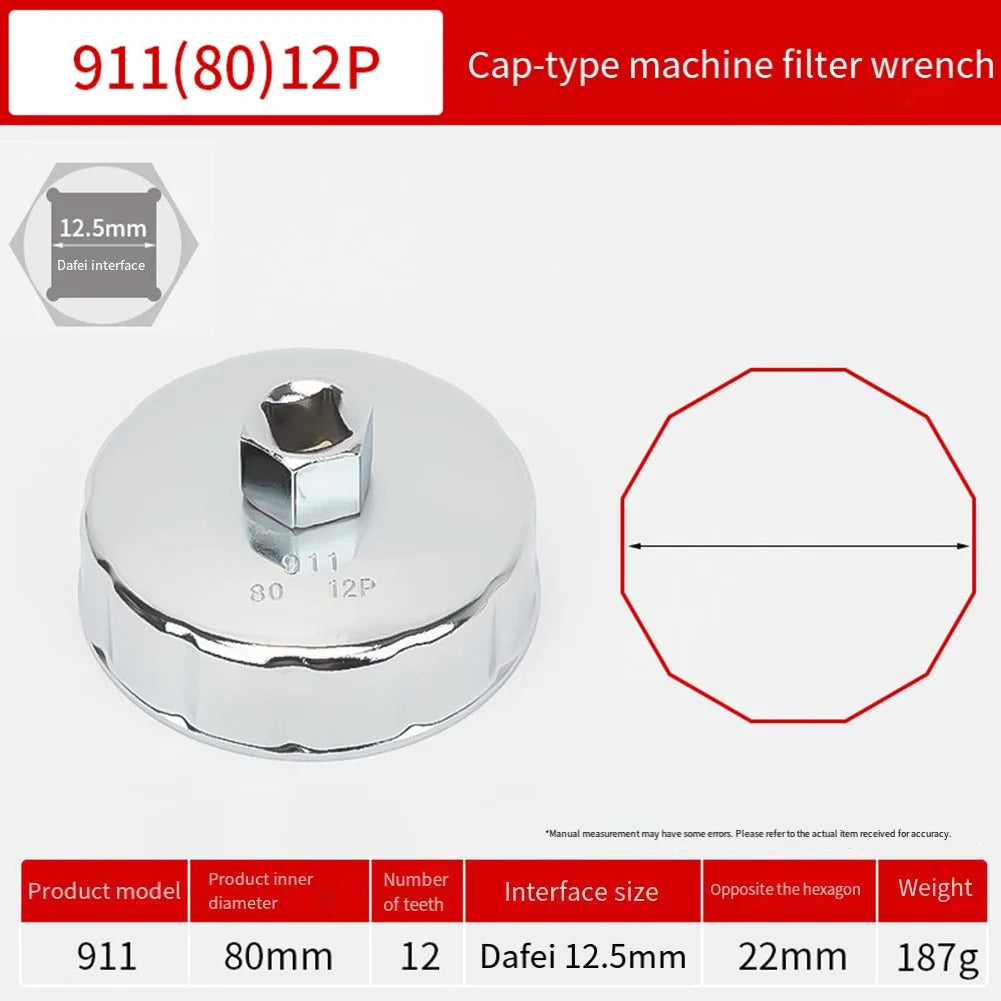64–89mm Oil Filter Removal Wrench | 1/2" Square Drive Tool