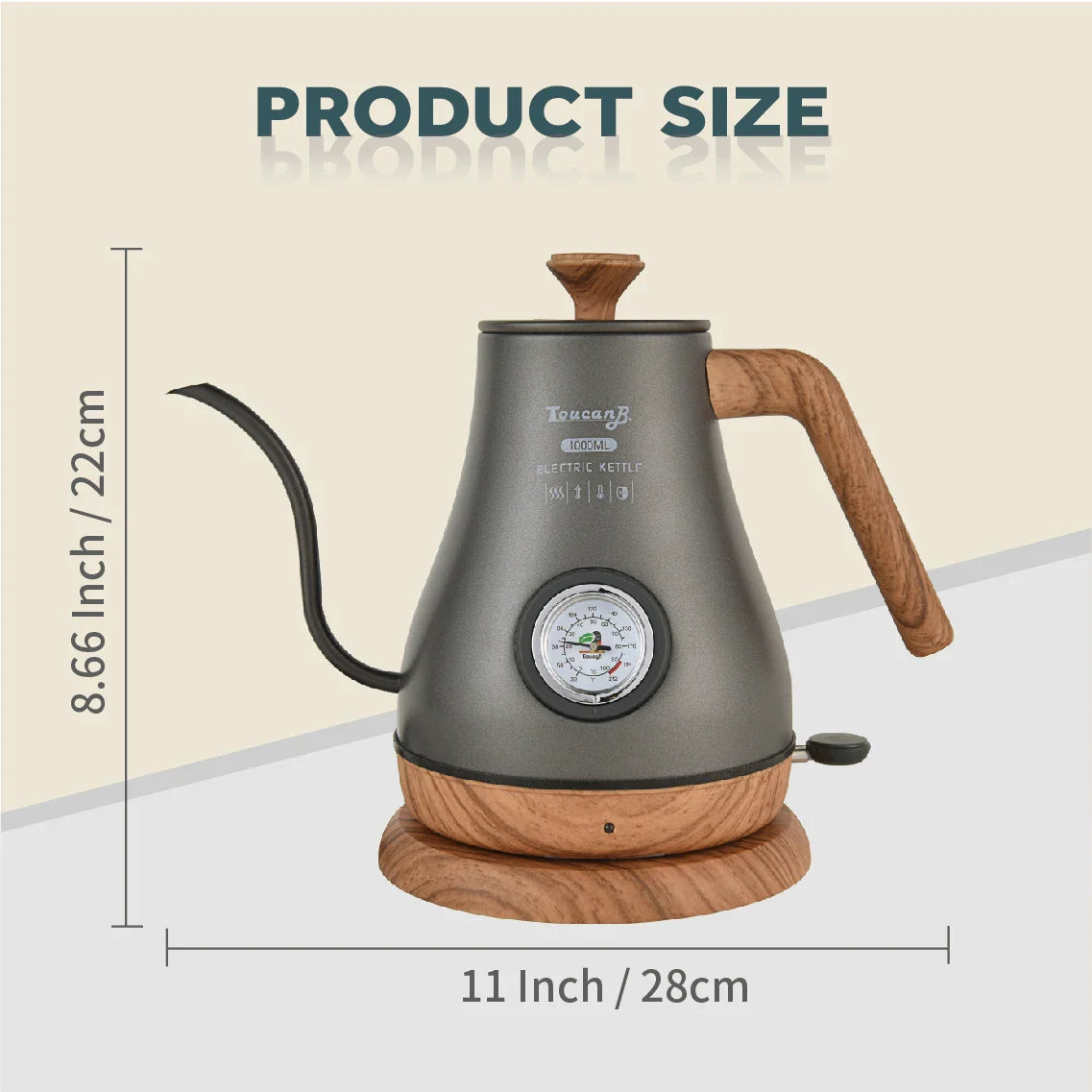 URGGU Stainless Steel Electric Kettle – 110V Temperature Control
