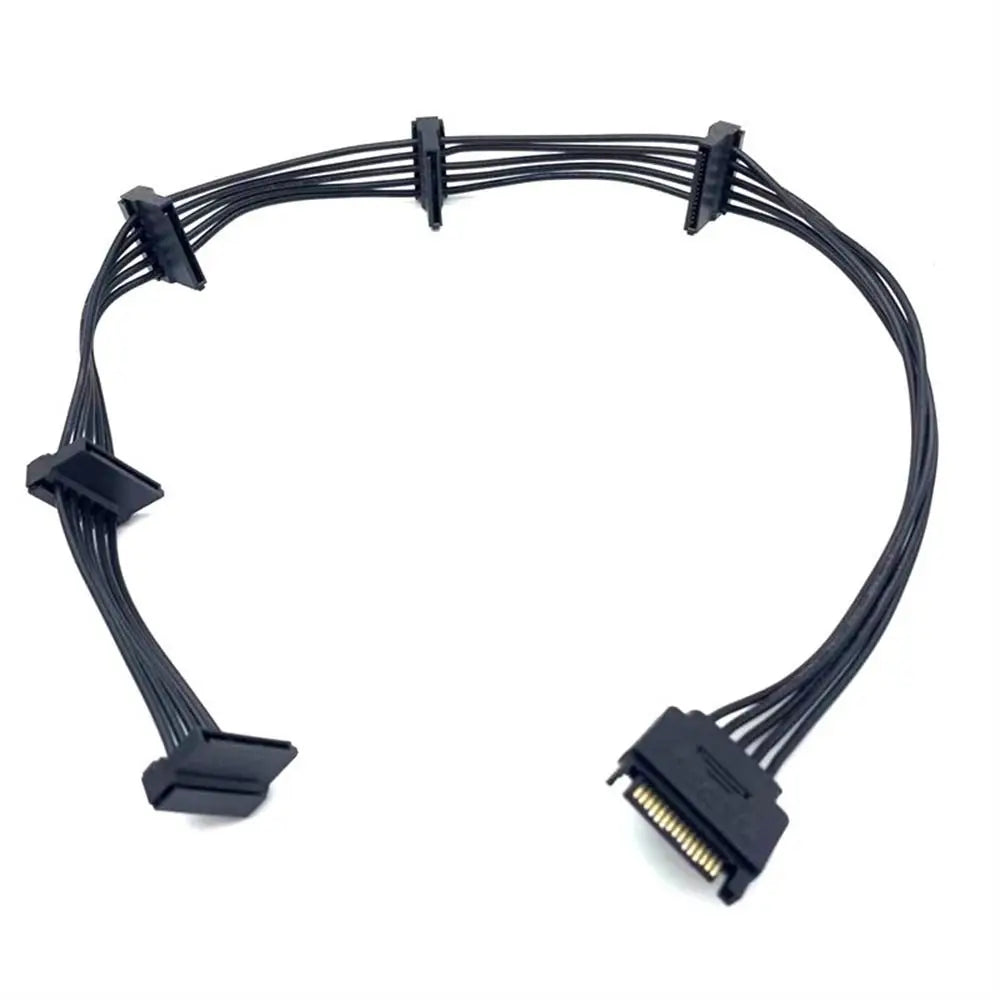SATA/4PIN SATA Power Cable 1 Male To 5 Female IDE Male Hard Drive Splitter Cable 18AWG Power Supply SATA Extension Cable Peaceful Pleasures Health and Wellness 15Pin SATA