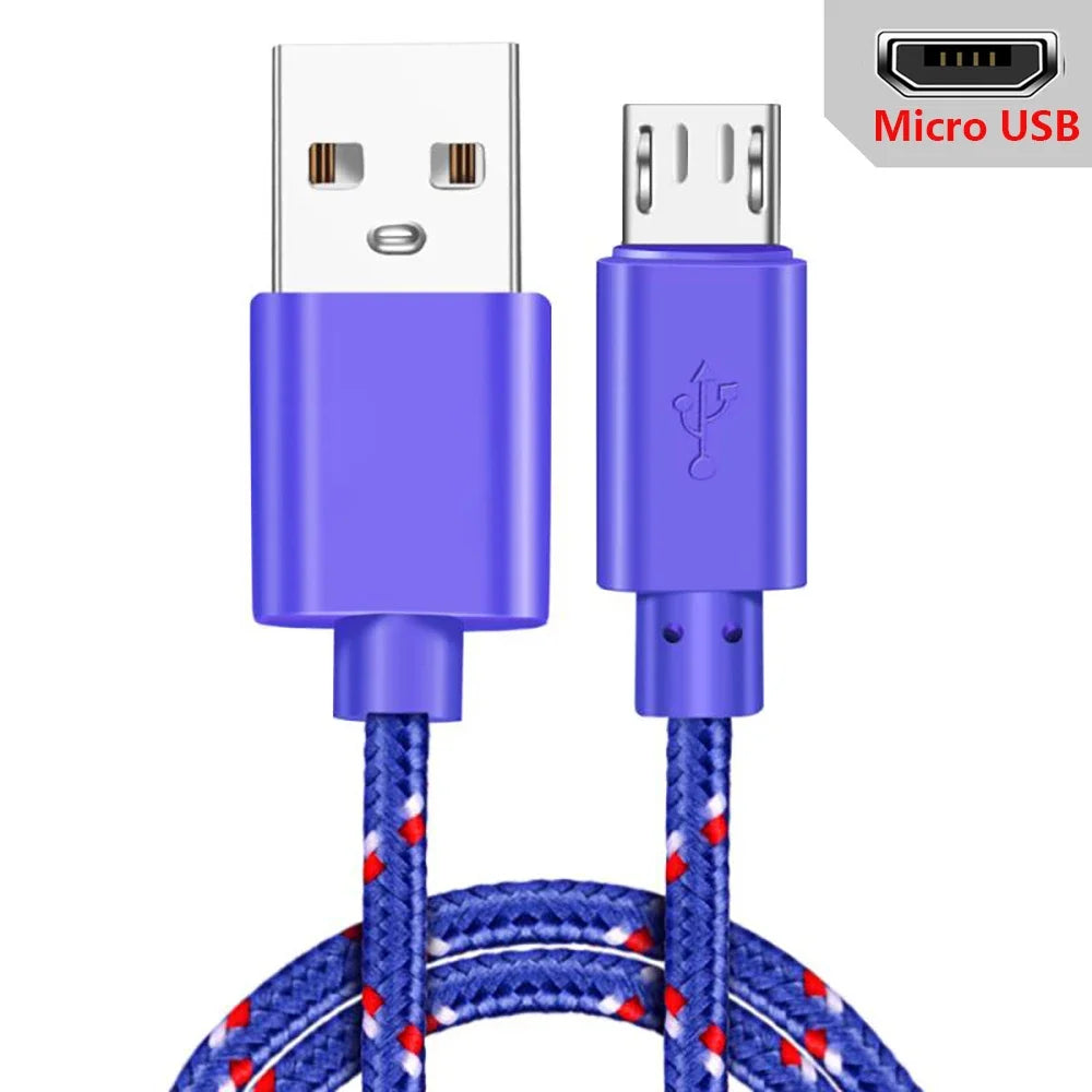 Nylon Braided Micro USB Fast Charge Cable 1M 2M 3M – Android