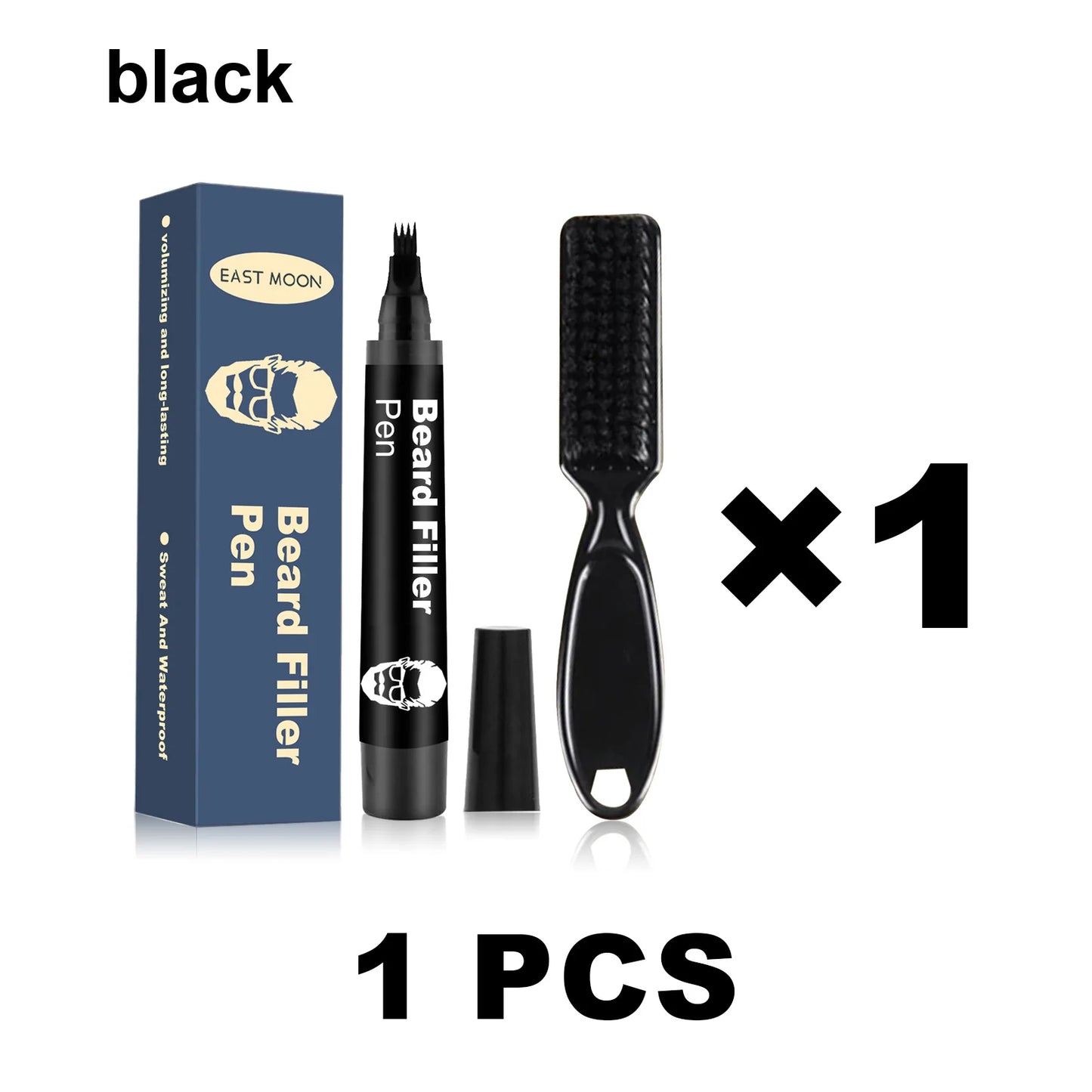 East Moon Beard Filler Pen Set – Black & Brown, Waterproof