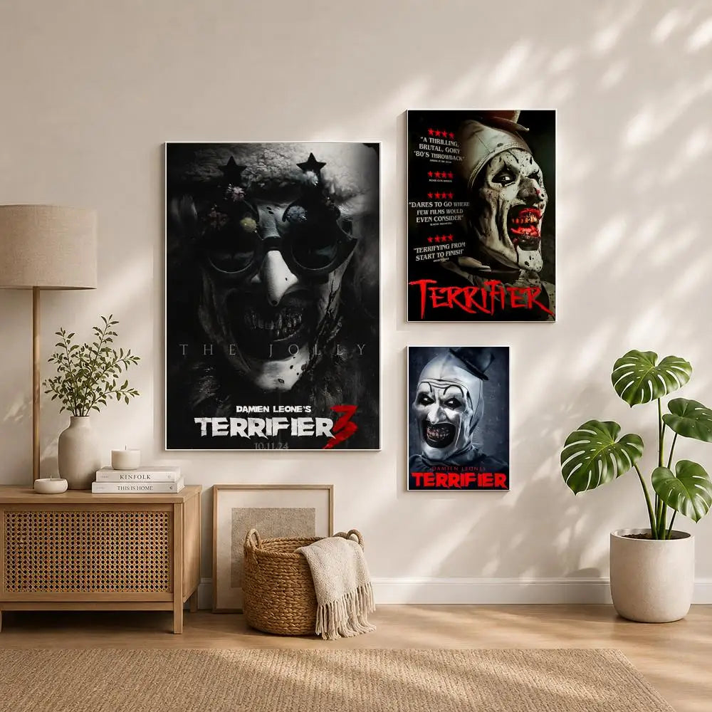 Terrifier Movie Poster HD Self-Adhesive Waterproof Wall Art Movie Wall Poster Peaceful Pleasures Health and Wellness