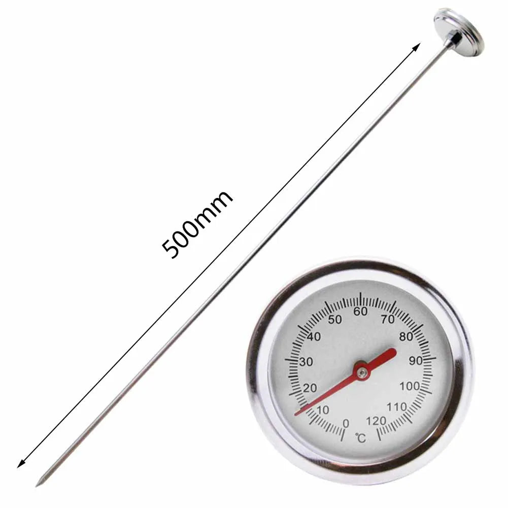 50cm Compost Soil Tester Meter Measuring Probe Premium Stainless Steel Compost Soil Thermometer Garden Backyard 0-120 Celsius Peaceful Pleasures Health and Wellness
