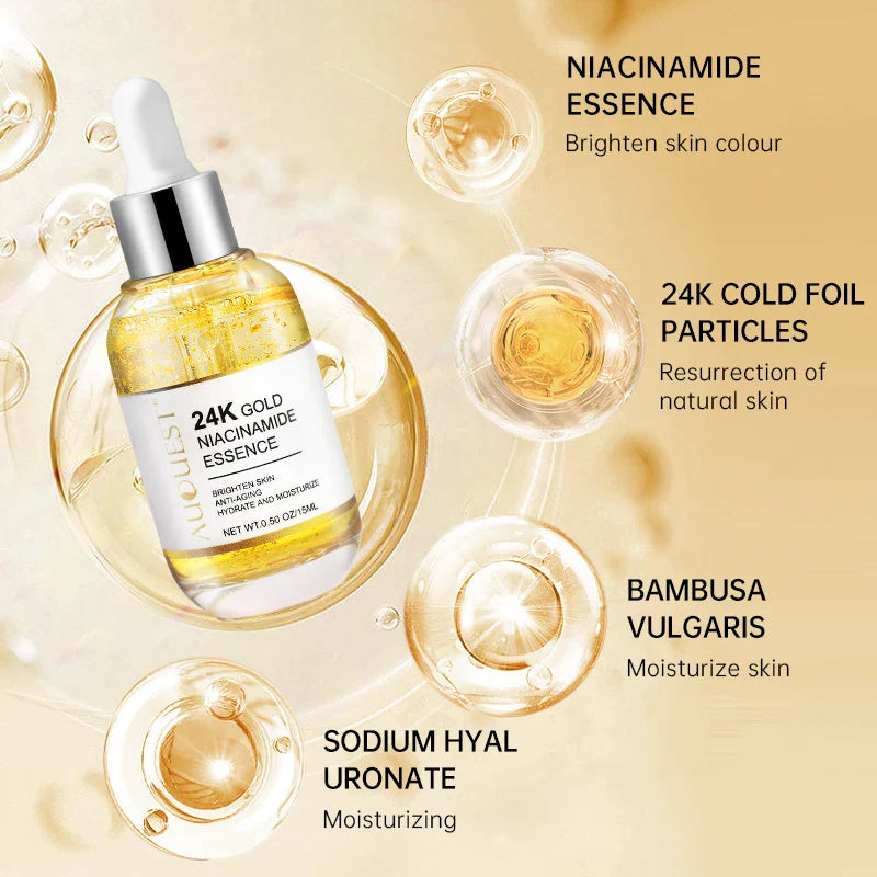 AUQUEST 24K Gold Niacinamide Face Serum – Brightening & Hydrating