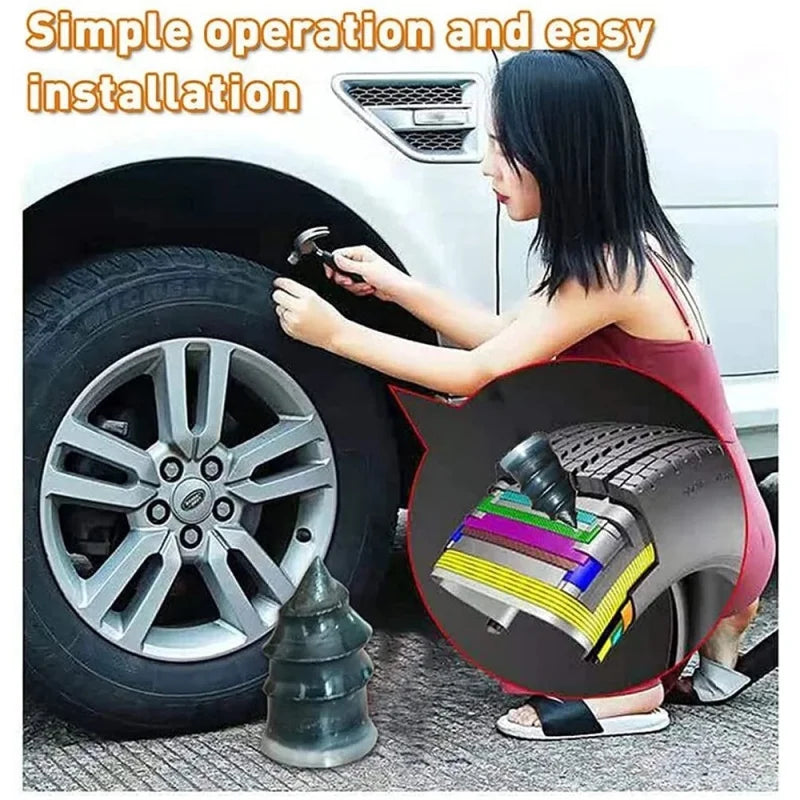 Tubeless Tire Repair Rubber Nail Kit – Car, Motorcycle & Truck