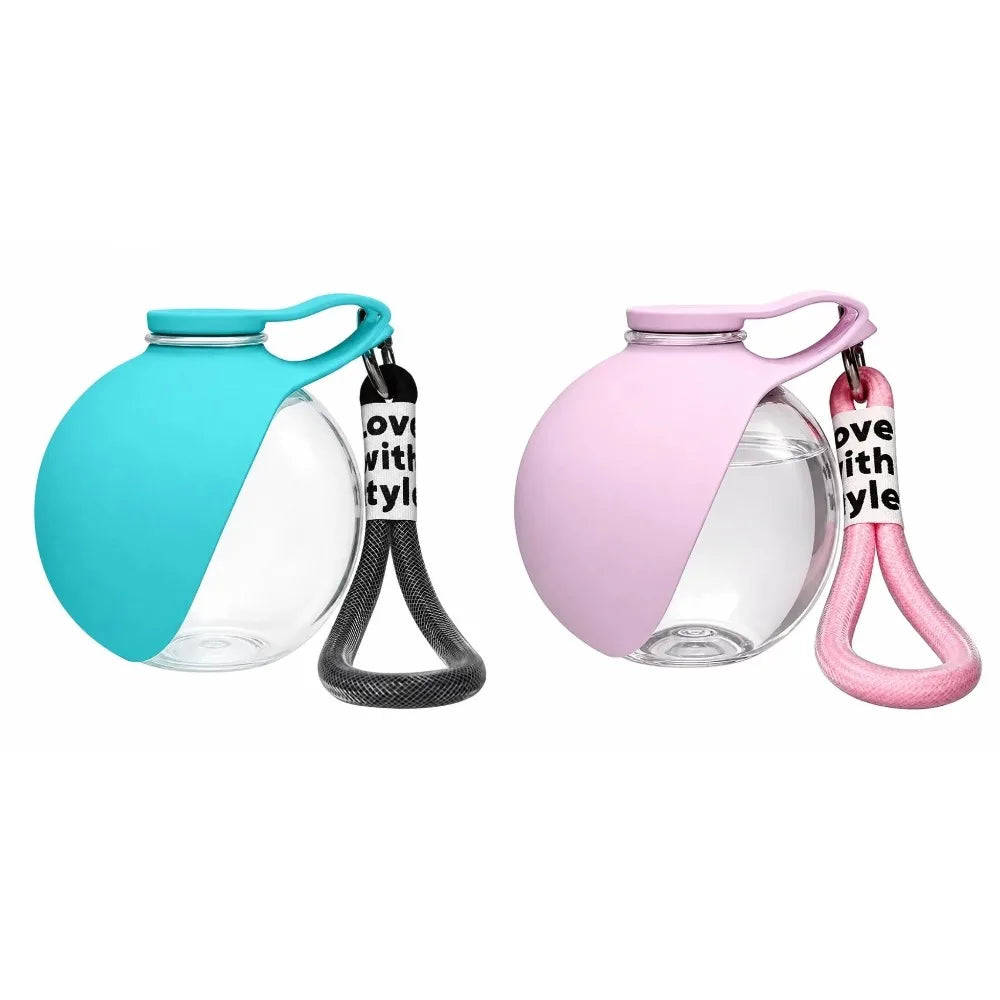 2-in-1 Pet Silicone Hiking Feeders Creative Portable Outdoor Pet Water Cup Leak Proof Compact Dog Travel Walking Drinking Bowl Peaceful Pleasures Health and Wellness 1pcs Blue Pink