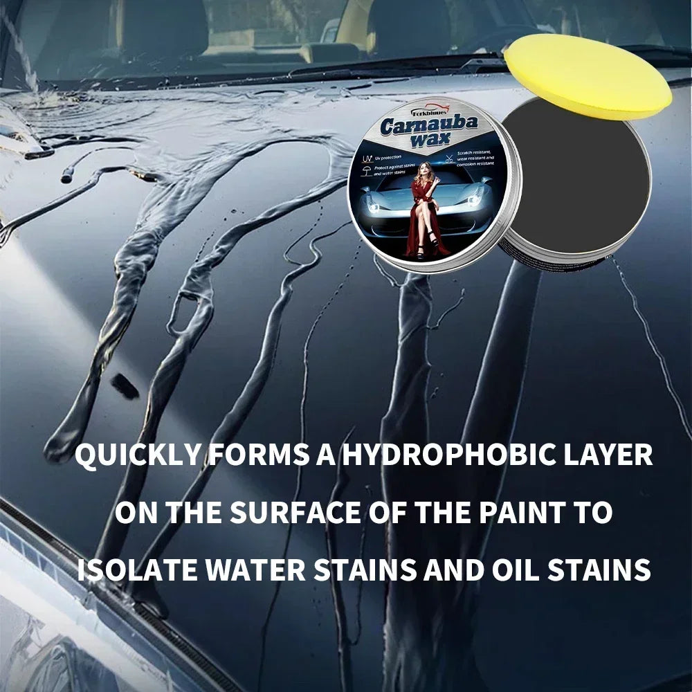 Car Wax Crystal Plating Set Hard Auto Wax Paint Care Coating Tiny Scratch Repair Car Polisher With Sponge Car Accessories Peaceful Pleasures Health and Wellness