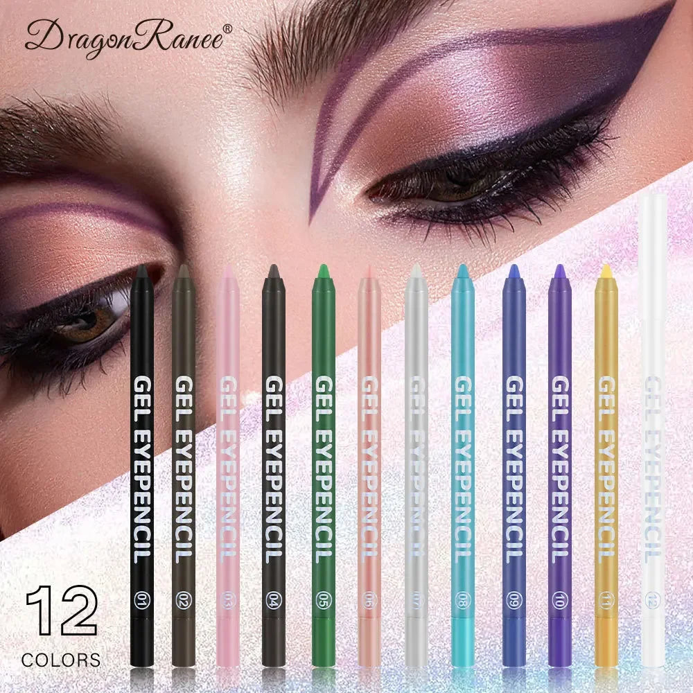 Dragon Ranee 12-Color Pearlescent Waterproof Eyeliner Pencil