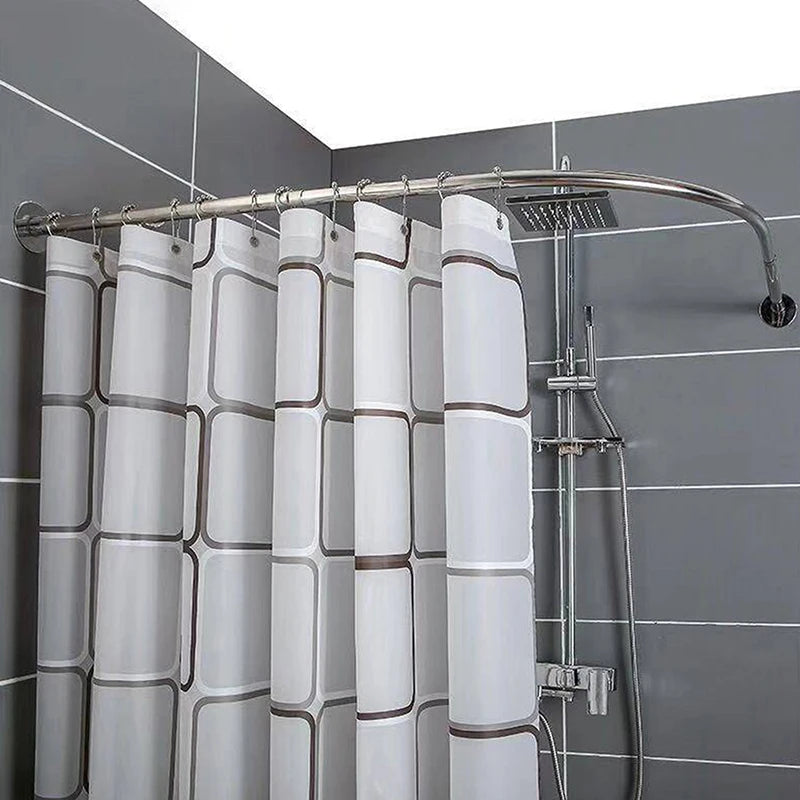 L-Shaped Extendable Shower Curtain Rod | Stainless Steel No-Drill