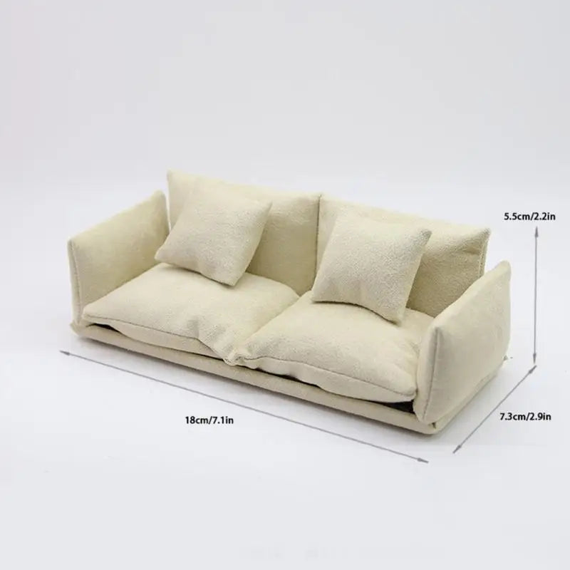1/12 Scale Miniature Dollhouse Sofa Couch | DIY Room Decor