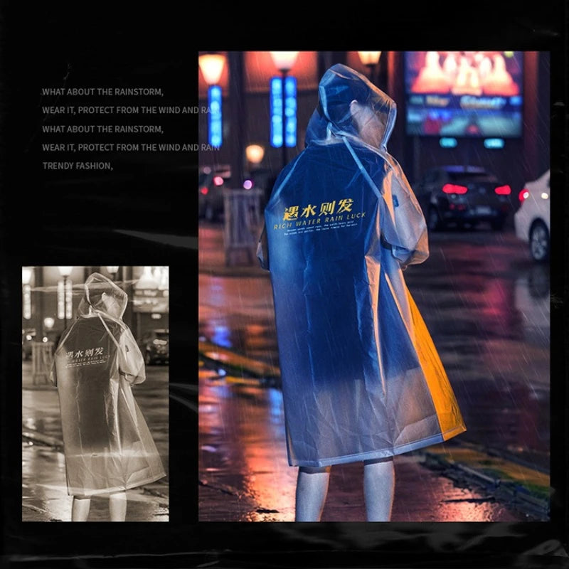 Clear Transparent Waterproof Rain Poncho – Adult Trench Raincoat Waterproof Rain Poncho Peaceful Pleasures Health and Wellness